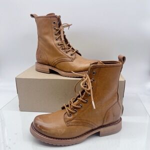 Frye Veronica Flex Women's Lace Up Combat Boots Brown Leather Lace Up US 6 B